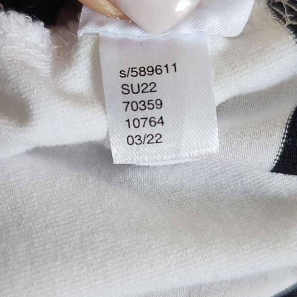 LOFT Outlet NWT white, tan, black striped dress, flowy & sleeveless, size M - Picture 8 of 8